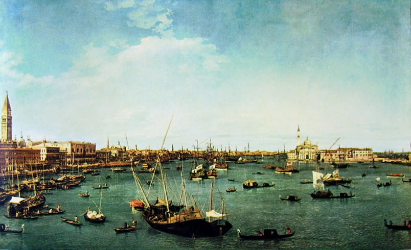 Canaletto: Il bacino di San Marco verso est, cm. 204, Boston, Museum of Fine Arts.